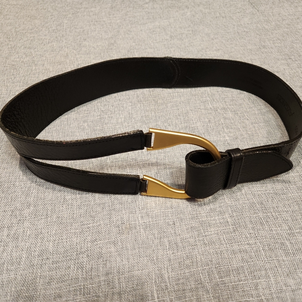 Avignon Black Leather Belt Small
